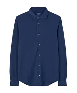 Синяя рубашка пике Fedeli, синий