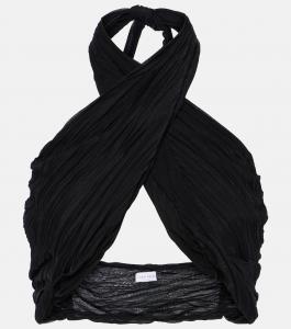 Топ с запахом и бретелькой на шее Aylin Jade Swim, черный