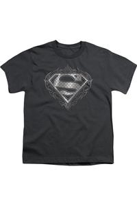 Футболка с коротким рукавом для подростков с племенным логотипом Superman Gildan, Charcoal
