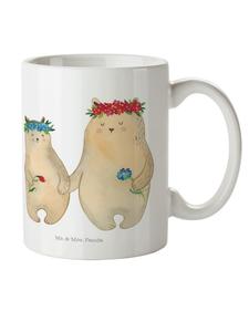 Детская кружка с медведем и цветочным венком, без слов, белого цвета Mr. & Mrs. Panda