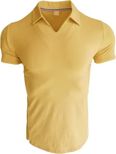 Мужская футболка V-образного выреза DGHM-JLMY Slim Fitted с коротким рукавом