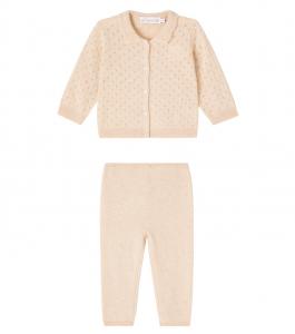 Комплект из кашемирового кардигана и брюк Baby Jade Bonpoint, бежевый