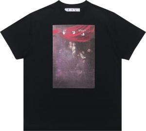 Футболка Off-White Sprayed Caravaggio Short-Sleeve Over Tee 'Black', черный