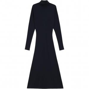 Платье миди с воротником-стойкой Boss HUGO BOSS, темно-синий