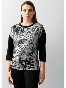 Alba Moda Футболка с нанесенным черным принтом