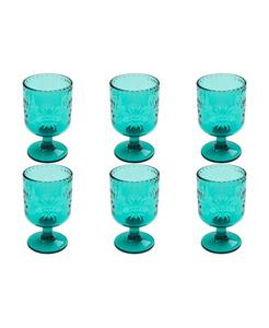 Набор из 6 бокалов для виски Panel Double Old Fashioned Glasses Abode Homewares, бирюзовый