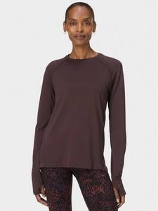 Легкая бесшовная топ с длинными рукавами Athlete Sweaty Betty, Sable Brown