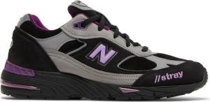 Кроссовки New Balance Stray Rats x Wmns 991 Made In England 'Black Purple', черный