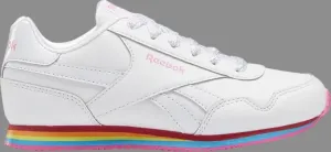 Кроссовки royal classic jog 3 little kid 'rainbow' Reebok, белый