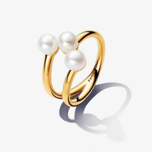 Кольцо Pandora Essence Treated Freshwater Cultured Pearl Open, золото