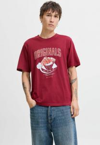 Футболка Jack & Jones GEDRUCKT, Tibetan Red/Mottled Dark Red