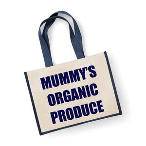 Большая джутовая сумка Mummy's Organic Products Темно-синяя сумка 60 SECOND MAKEOVER, синий