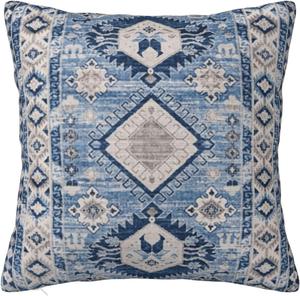 Paruiny Декоративная подушка Oriental Antique Blue Kilim Reversible Fluffy White