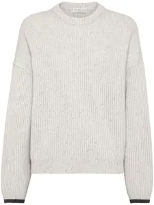 Джемпер с круглым вырезом Brunello Cucinelli, серый