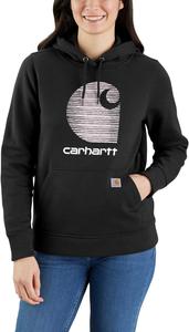 Carhartt женская толстовка с логотипом C, Rain Defender, свободный крой, средней плотности, Black