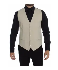 Жилет из эластичного хлопка Dolce & Gabbana, бежевый