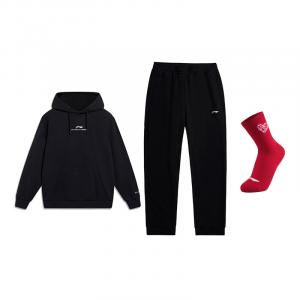 Li Ning Casual Sportswear Men's Li-Ning, черный top+черный pants (includes socks)