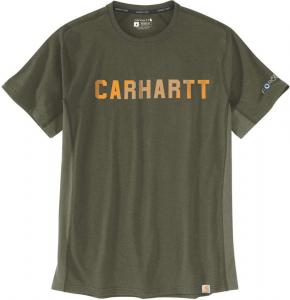 Футболка Carhartt Force Flex Block Logo, оливковый