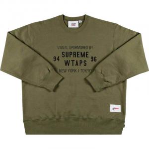 Свитшот Supreme x WTAPS Crewneck, оливковый