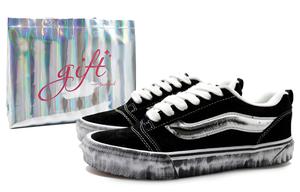 Vans Knu Skool амортизация, износостойкие низкие кроссовки для скейтборда unisex black white