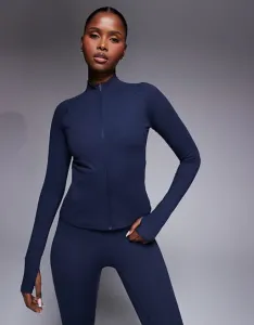 4505 Icon темно-синий топ с длинными рукавами и молнией Soft Touch - NAVY