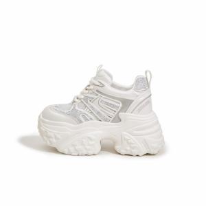 Прочные дышащие низкие кроссовки на массивной подошве для женщин Milan love song, White