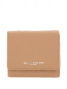 Кошелек из зернистой кожи на молнии GIANNI CHIARINI, бежевый