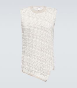 Жилет из шерстяного свитера, связанный интарсией Comme des Garçons Shirt, S.Beige