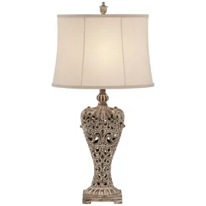 Традиционная настольная лампа Barnes and Ivy Elle, высота 74 см, античное золото, флорентийский стиль, овальный абажур кремового цвета, подходит для спальни, гостиной, прикроватной тумбочки, офиса Regency Hill