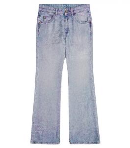 Расклешенные джинсы с логотипом Versace, синий