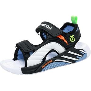 Детские сандалии с низким верхом, нескользящие и дышащие BOBDOG, черный/белый