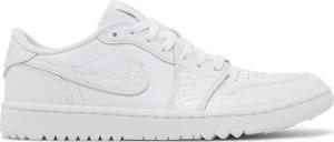 Бутсы Air Jordan 1 Low Golf White Crocodile, белый