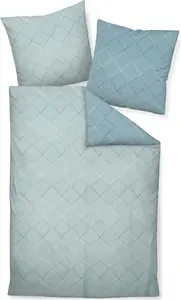 Комплект постельного белья Janine Design Mako-Satin JD 87053, цвет: каменно-голубой, джинсово-синий-02, размер: 155x220+80x80 см Original Janine