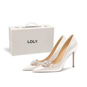 Туфли для свадьбы французские на тонком каблуке модные нишевые без подкладки LOLY, Golden Heart Beat 6 см