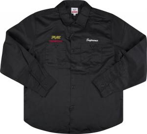 Рубашка Supreme x Honda Fox Racing Work Shirt 'Black', черный
