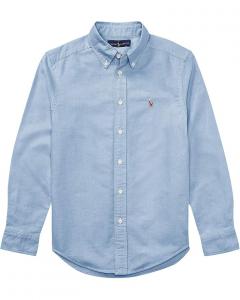 Рубашка Polo Ralph Lauren Kids Cotton Oxford Sport Shirt, цвет Light Blue
