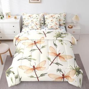 Erosebridal Детский комплект постельного белья с бабочками и зелеными листьями, тема дикой природы, Green Brown