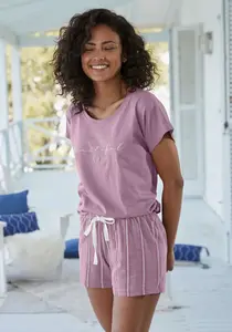 Vivance Dreams Пижама (2 шт.), с принтом спереди, лиловый