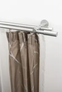 Карниз для штор GARESA "EASY", 2 направляющие, желаемая длина 65х220 см, Ø 20 мм, цвет silberfarben