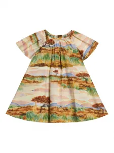 Платье с принтом Safari Roberto Cavalli Junior, коричневый