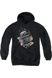 Батмен против Супермена худи с капюшоном в виде головы Бэтмена Gildan, черный