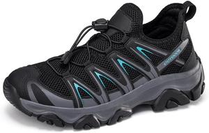 Мужские походные кроссовки для улицы, легкие треккинговые кеды, дышащие обувь для походов, прогулок, альпинизма, кемпинга и путешествий Qacksv, черный