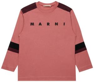 Детская футболка с длинными рукавами Marni, светло-красная