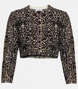 Жаккардовый кардиган с леопардовым принтом ALAÏA, разноцветный