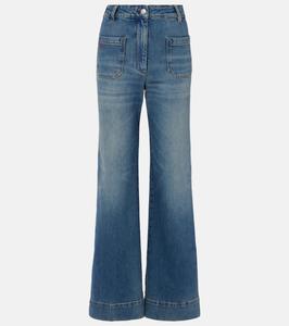 Алина джинсы с широкими штанинами Victoria Beckham, Washed Blue