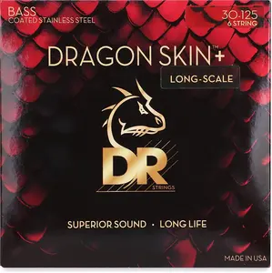 D.R Strings Струны для бас-гитары DR Strings Dragon Skin+ покрытые, 6-струнные - .030-.125, средние