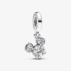 Шарм-подвеска Pandora x Disney Mickey Mouse Sparkling Head Silhouette, серебро