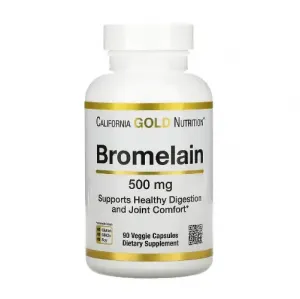 Бромелайн 500 мг 90 капсул California Gold Nutrition