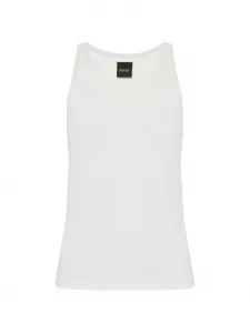 Вышитая майка BOSS, белый