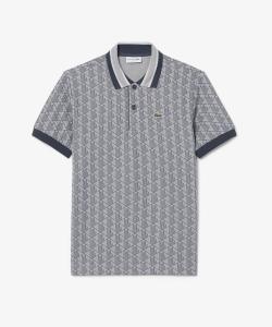 Поло с коротким рукавом и жаккардовым узором «Монограмма»